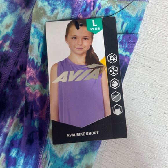 Avia Tie Dye Bike Shorts Girls Large Multicolor Purple New - Picture 7 of 10